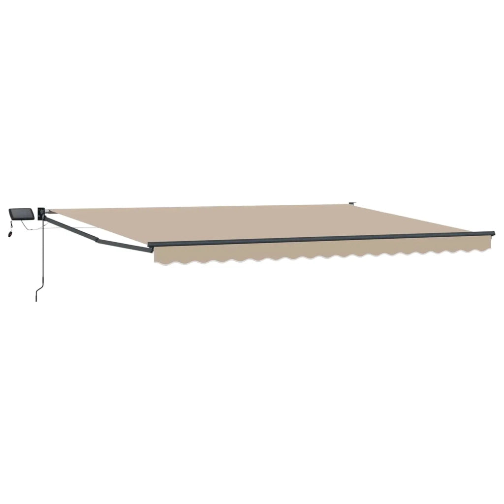 Tenda retrattile manuale con LED Beige e Antracite 4 × 3 m 3419468