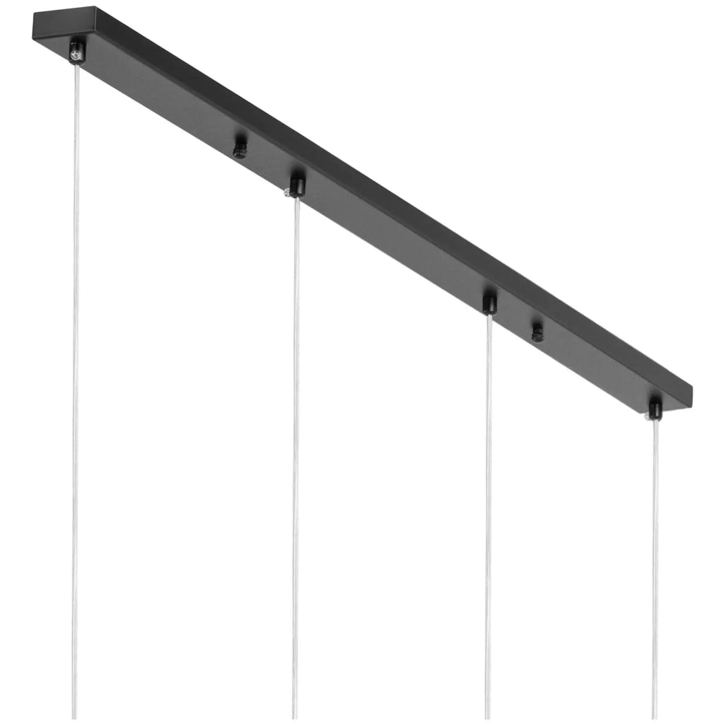 Plafoniera con 4 lampadine in vetro fumé vetro in ferro nero e grigio scuro 14_0009527
