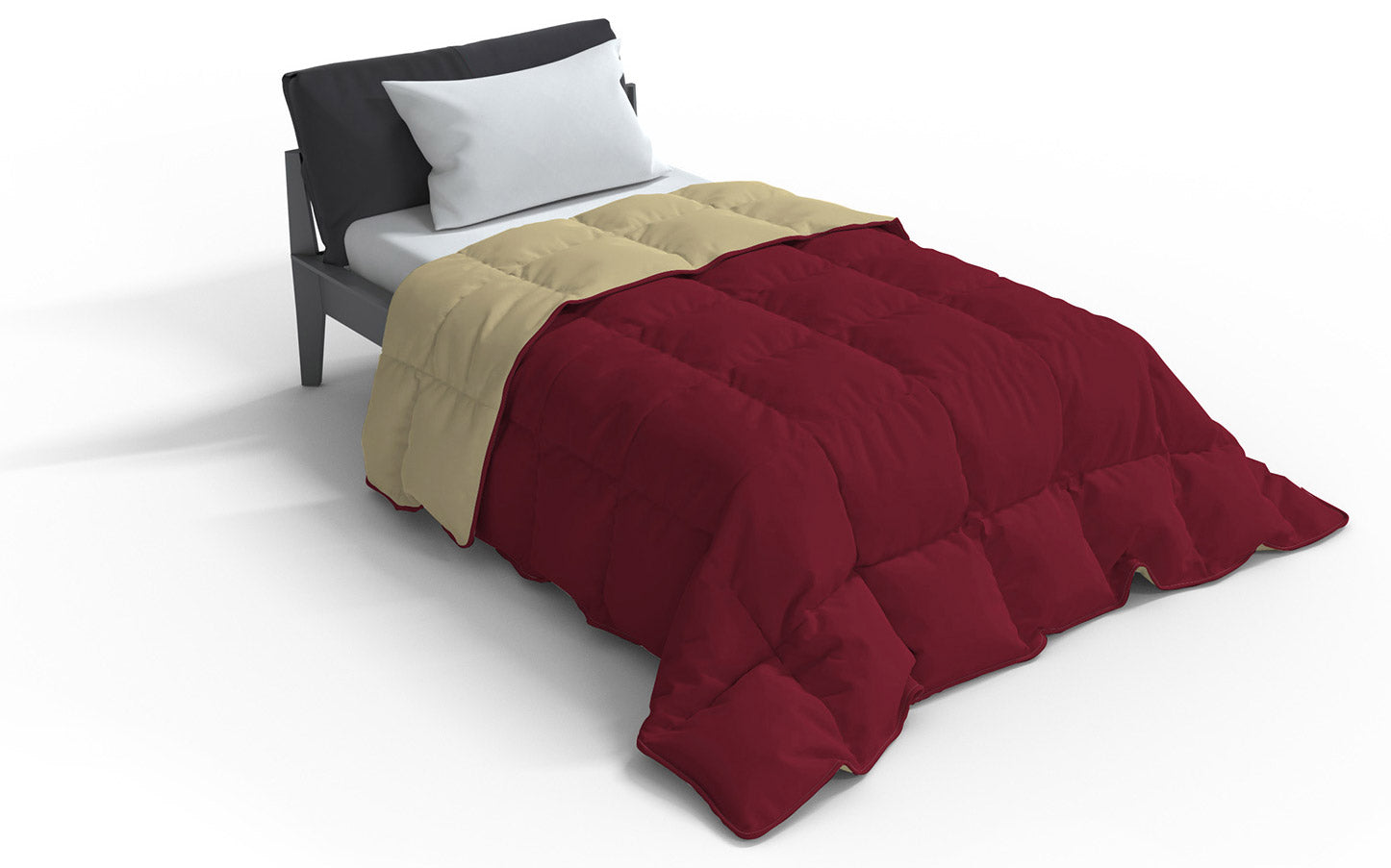 Trapunta Invernale Matrimoniale Doubleface 300gr Bordeaux/Panna