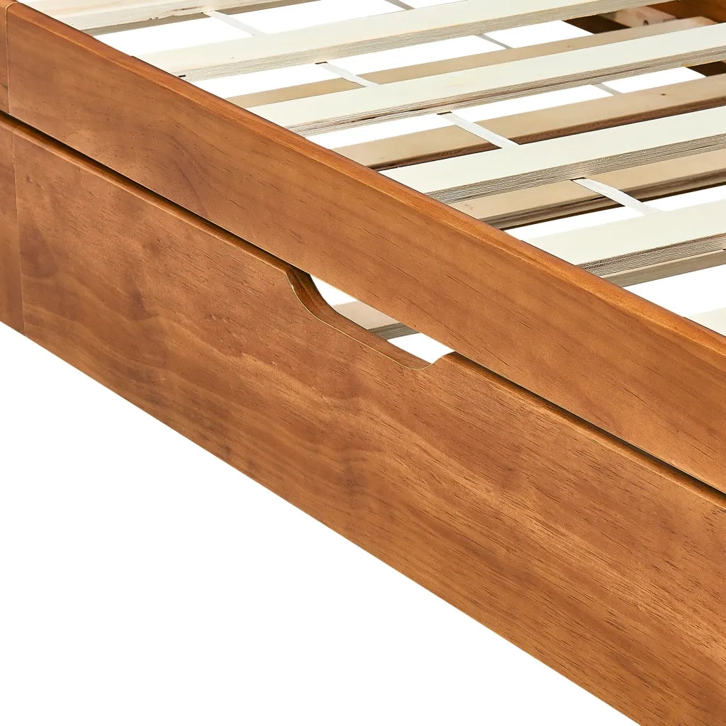 Divano Letto a Scomparsa Marrone Miele Legno di Pino 90x200 cm cod mxl 59784