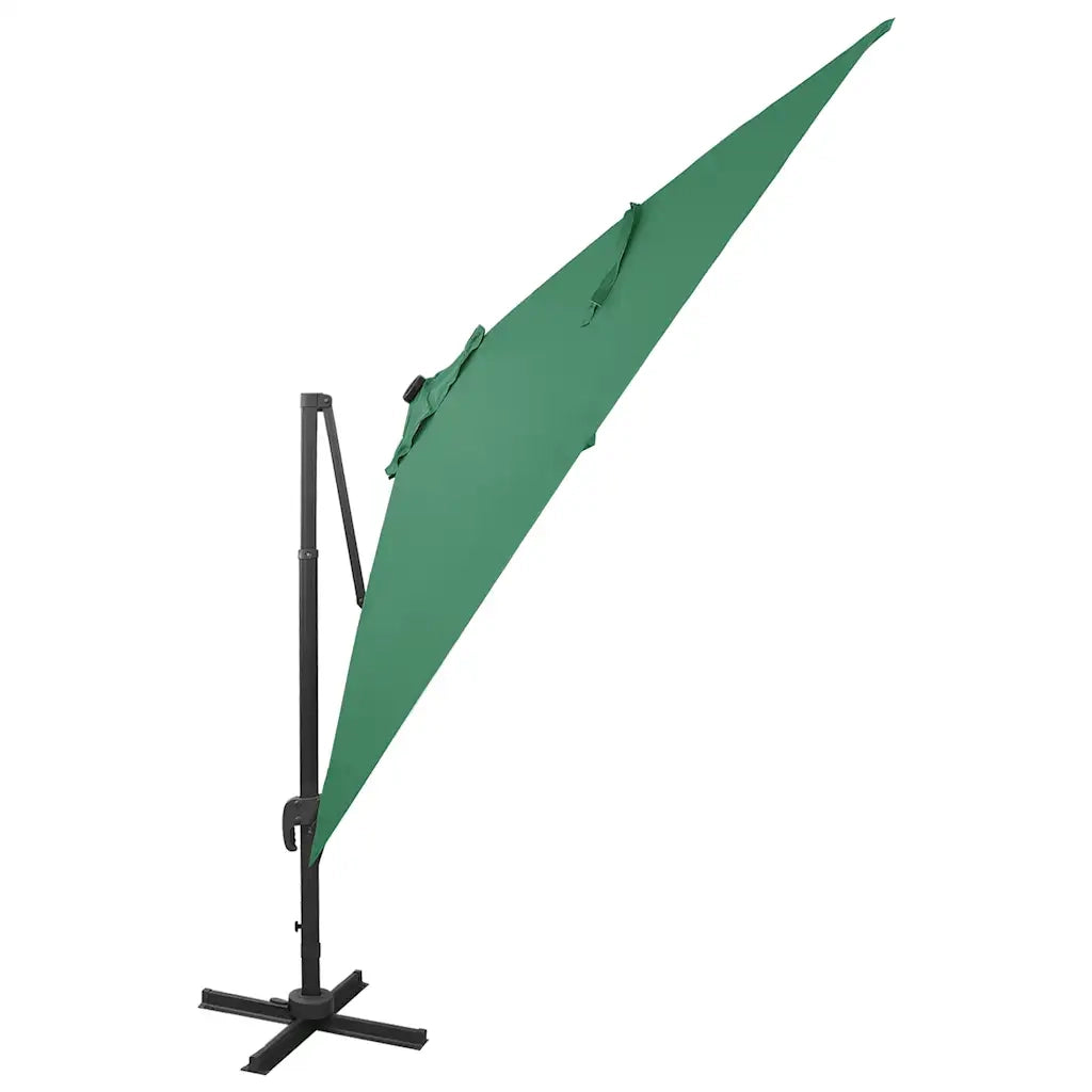 Ombrellone a Sbalzo con Palo e Luci a LED-Ombrello da giardino Verde 300 cm 479682