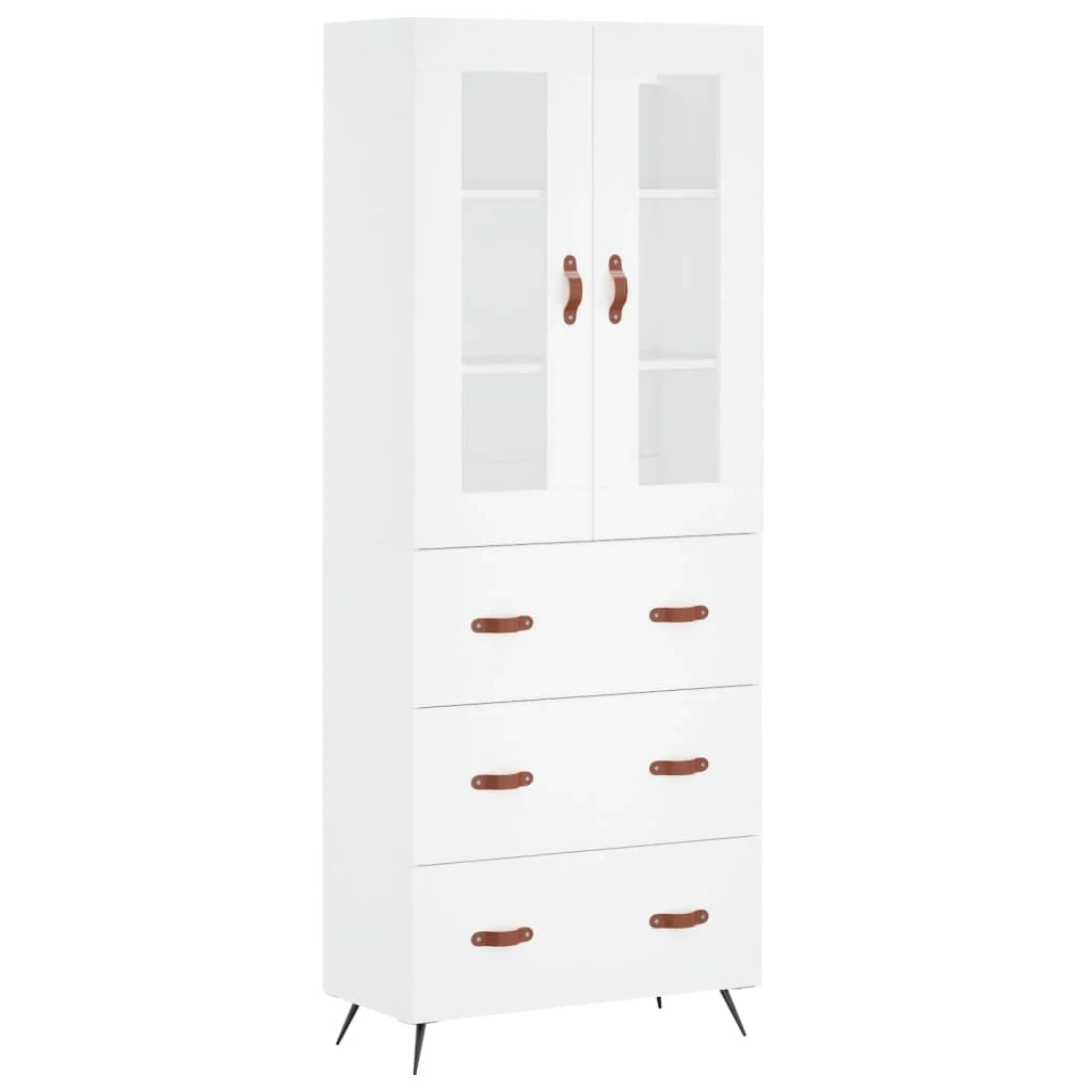 Buffet credenza cassettiera armadio mobile contenitore organizer cucina soggiorno salotto alto 69,5 x 34 x 180 cm legno ingegnerizzato bianco 02_0032746