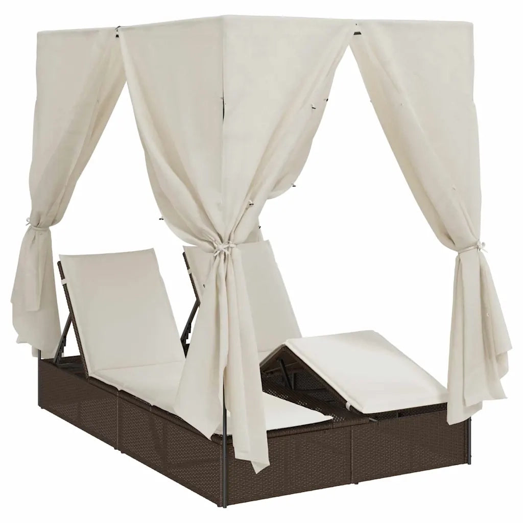 Lettino da sole doppio Bianco caldo 205 x 129 x 200 cm