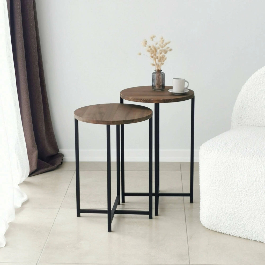 Tavolino da salotto Gwenllian, Tavolo basso da caffè, Portariviste per divano, Ripiano da soggiorno, 70x35h55 cm, Noce