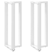 Gambe per tavolo da bar a forma di T 2 pz bianche 40x35x(110-111) cm in acciaio