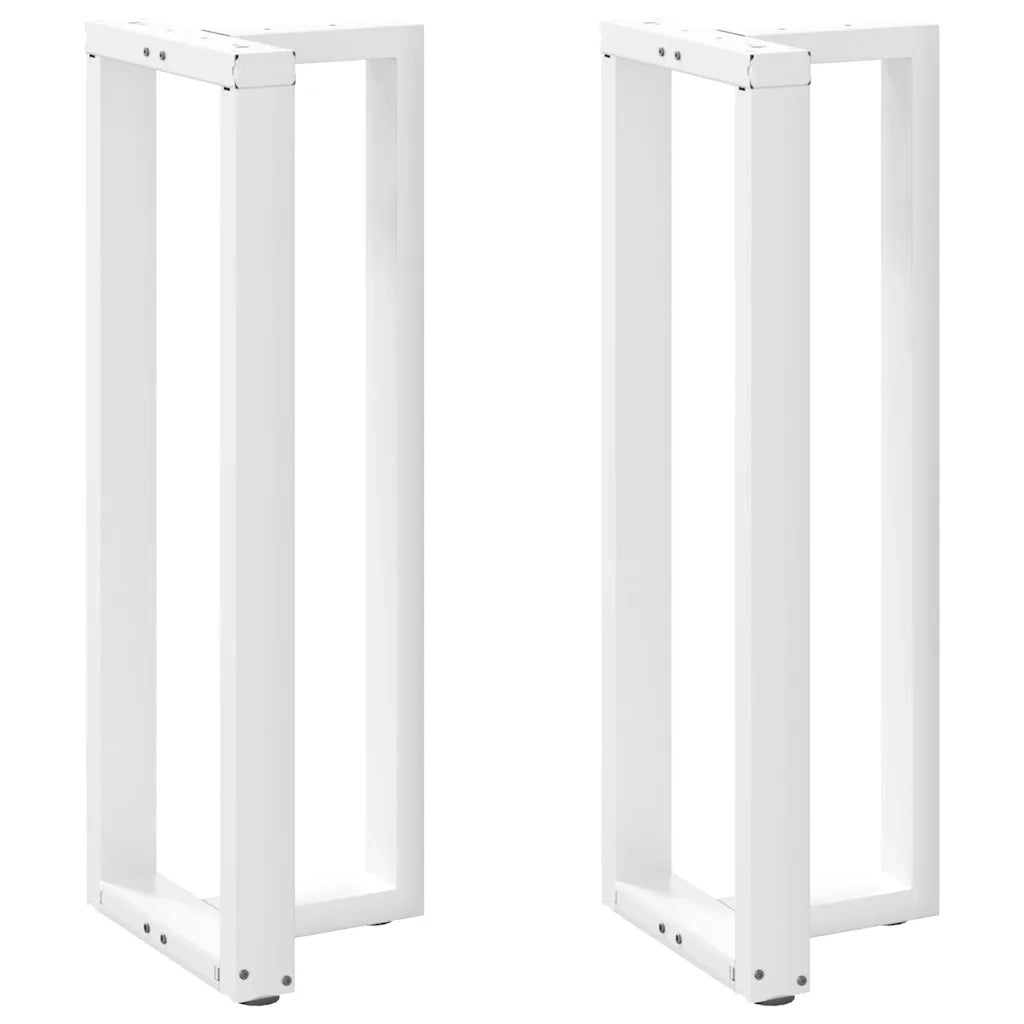 Gambe per tavolo da bar a forma di T 2 pz bianche 40x35x(110-111) cm in acciaio