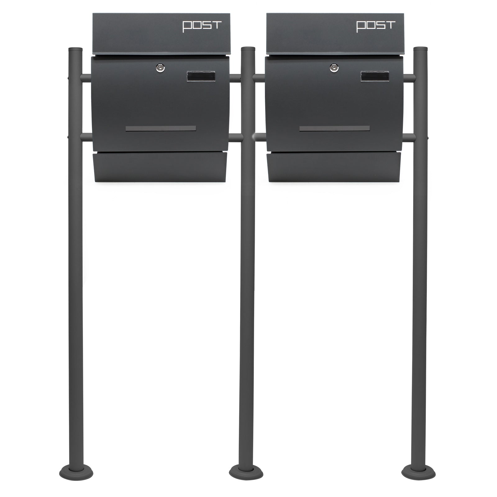 Set Cassetta postale singola autoportante V4 antracite, con telaio di supporto