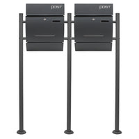 Set Cassetta postale singola autoportante V4 antracite, con telaio di supporto