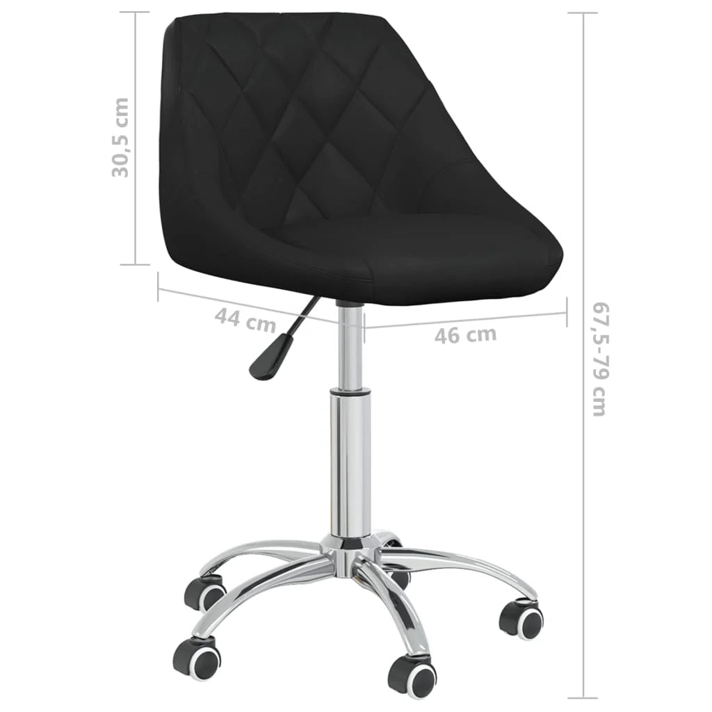 Sedia girevole da ufficio/sedia da studio/sedia da computer/sgabello/poltrona letto in similpelle nera 02_0024052
