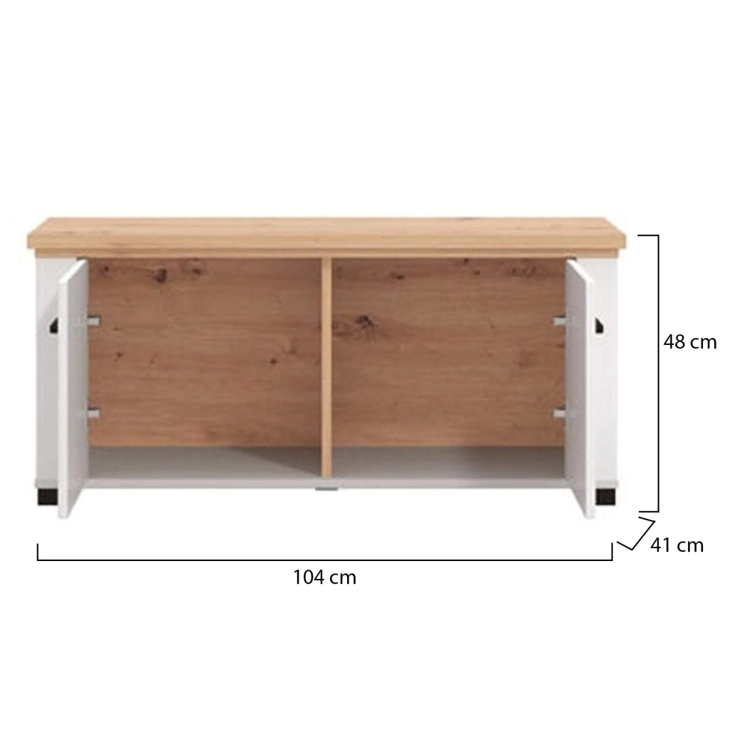 Menfi, Mobile da Ingresso un Ripiano, 103.5x41x47.5h cm Bianco Opaco