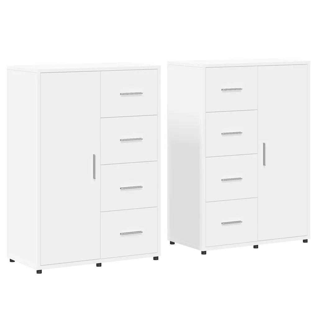 Credenze 2 pz Bianche 60x31x84 cm in Legno Multistrato