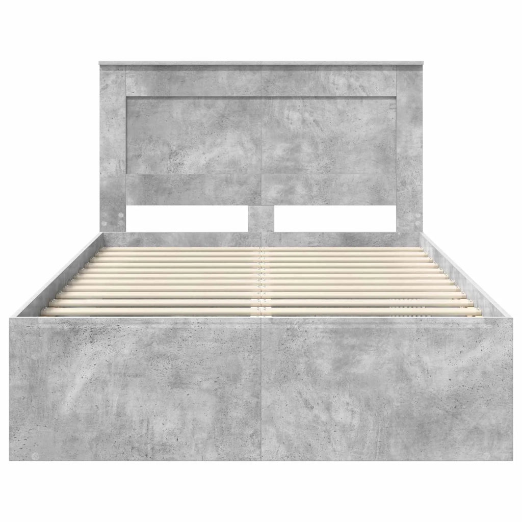 Struttura del letto Grigio Concretè 135 x 190 cm Pino massello