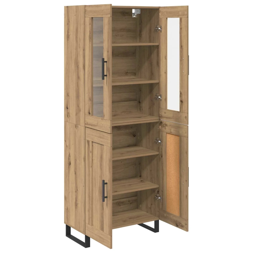 Credenza 2 pcs Rovere artigianale Legno multistrato