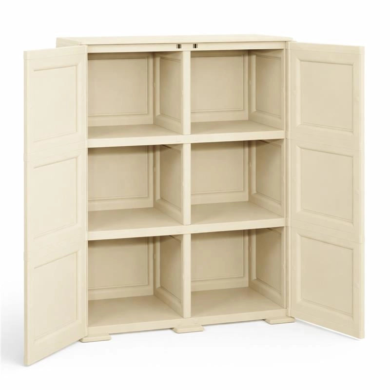 ARMADIO 3 MODULI ANGORA 79X43X125 CM CON ANTA TRAFORATA – CONTENITORE VERTICALE SALVASPAZIO PER ZONA GIORNO