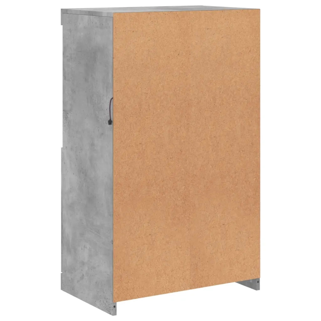 Credenza | Madia | Buffet da pranzo | Armadio da pranzo con Luci LED Grigio Cemento 60,5x37x100 cm