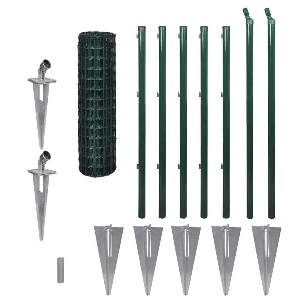 Recinzione Euro in Acciaio 10x1 m Verde 142382