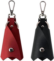 Accessori auto in forma di pipistrello - Creativo portachiavi per motorino in PU pelle portachiavi autoaccessori (nero bordeaux) - Set da 2