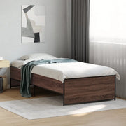Giroletto-Struttura Letto Rovere Marrone 90x200 cm Legno Multistrato e Metallo 371582