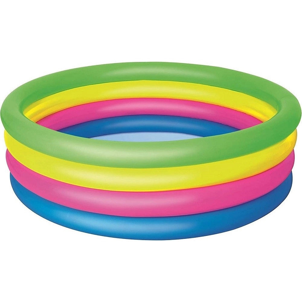 Trade Shop - Piscina Gonfiabile Arcobaleno Per Bambini A 4 Anelli Colorati 157 X 46 Cm 51117 -