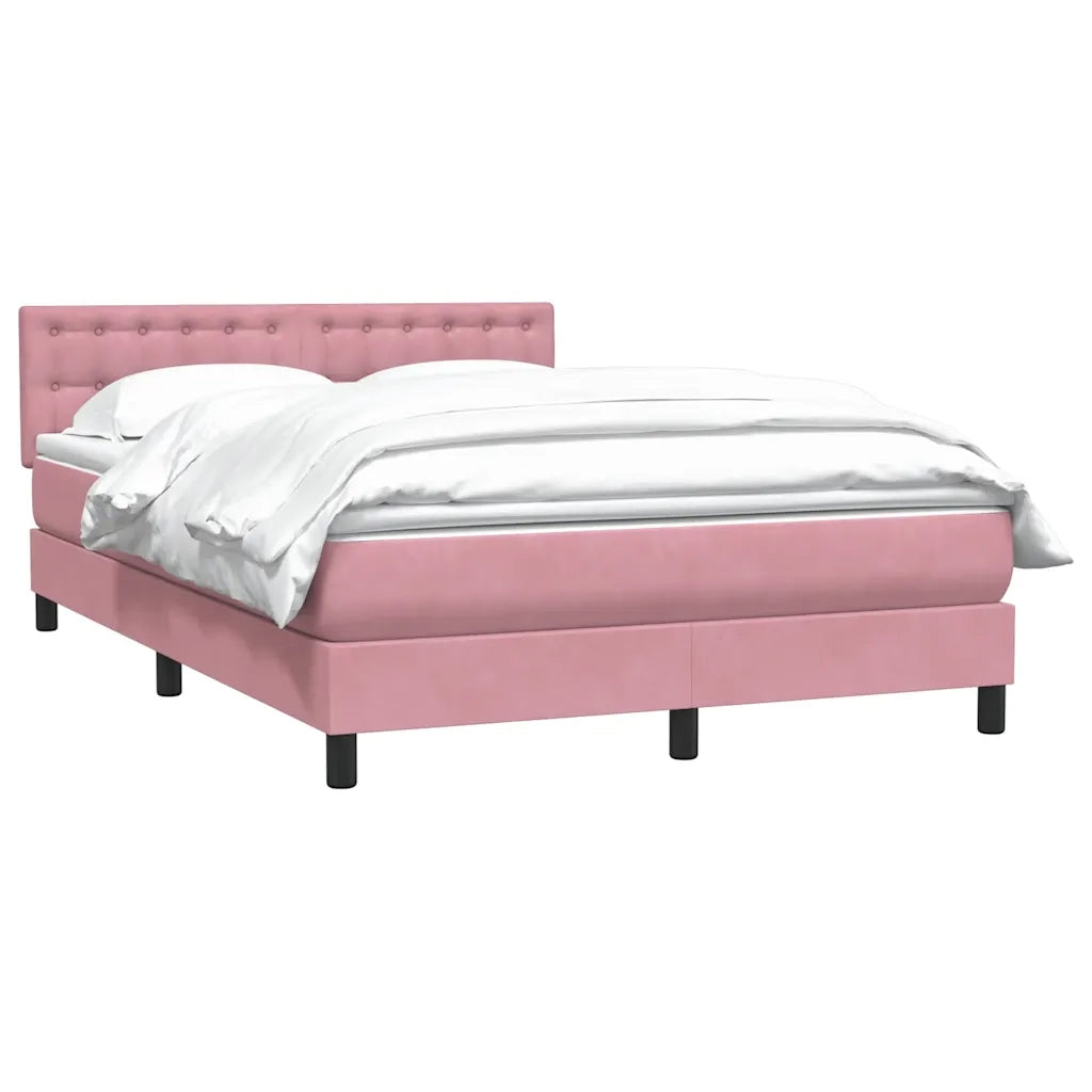 vidaXL Giroletto a Molle con Materasso Rosa 140x220 cm in Velluto