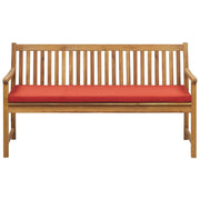 Panca da giardino leggera in legno di acacia 160 cm rosso cuscino da seduta imbottitura a doghe design patio esterno stile rustico