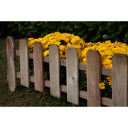 Bordura giardino in legno 15 pezzi totali 16,5 metri, steccato decorativo altezza 30/45 cm lunghezza 110 cm - Esterni da Vivere