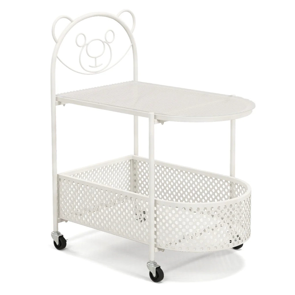 Tavolino mobile a 2 livelli dimensioni 60 x 40 x 76 cm piano in vetro temperato design moderno in vetro bianco trasparente 20_0013785