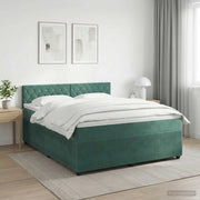 Letto box spring con materasso Verde Scuro 140 x 190 cm Velluto 3451670