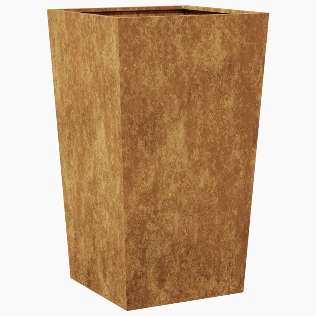 Fioriera rialzata per piante fiori giardino terrazze set da 2 45 x 45 x 75 cm acciaio Corten marrone 02_0038981