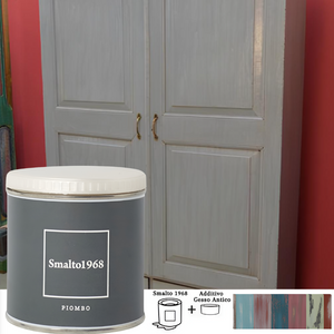 Smalto1968 base acqua gesso antico shabby chic finitura opaca multicolore l 0.5 *** colore- piombo, confezione 1
