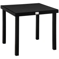 Tavolo da Giardino per 4 Persone Tavolo da Pranzo in Alluminio Arredo Giardino Salotto Resistente Plastica Nero 78 x 78 x 74 cm