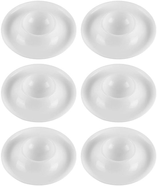 Set di contenitori per uova in plastica duratura - 6 pezzi - Resistenti a microonde e lavastoviglie - Bianco evo - Dimensioni 9,5 x 1,8 cm - Ideali per riunioni di famiglia - Contenitore per uova