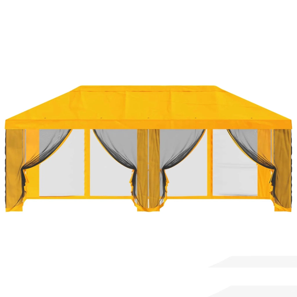 Copertura Gazebo con Pareti Laterali 6 x 3 m Giallo Poliestere 900417
