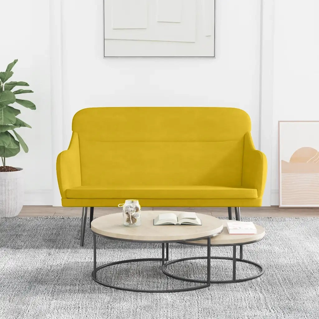 Panca Gialla 110x76x80 cm in Velluto CFW8333444