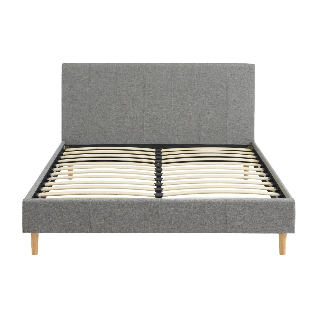 Struttura letto con rete a doghe e testiera 140x190cm, tessuto