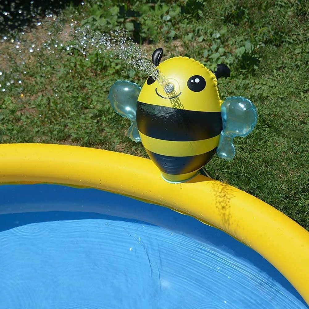 Piscina Gonfiabile Forma Ape Honey per Bambini 150cm con Doccia Spruzzo Giardino