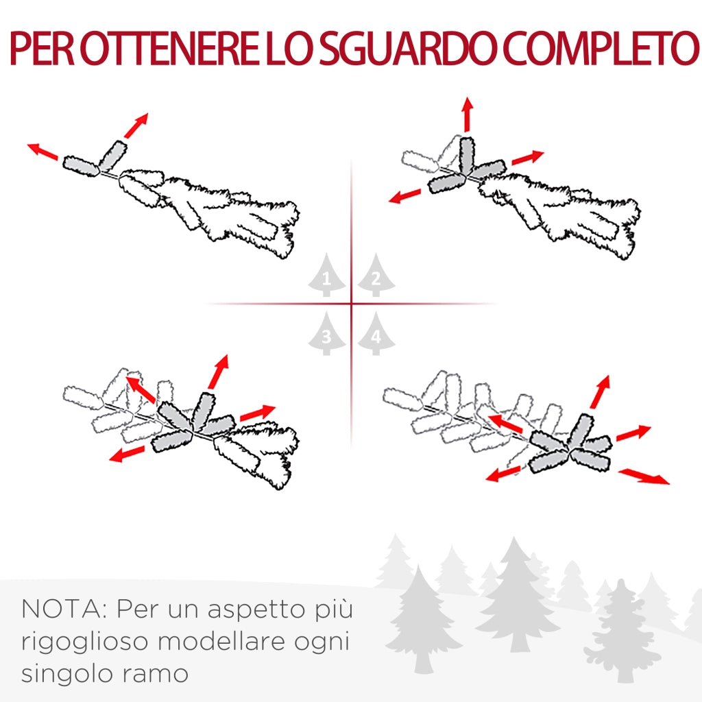 EasyComfort Albero di Natale Slim Artificiale 180 cm con Rami Realistici, Albero di Natale Alto e Stretto con Base Pieghevole, Verde