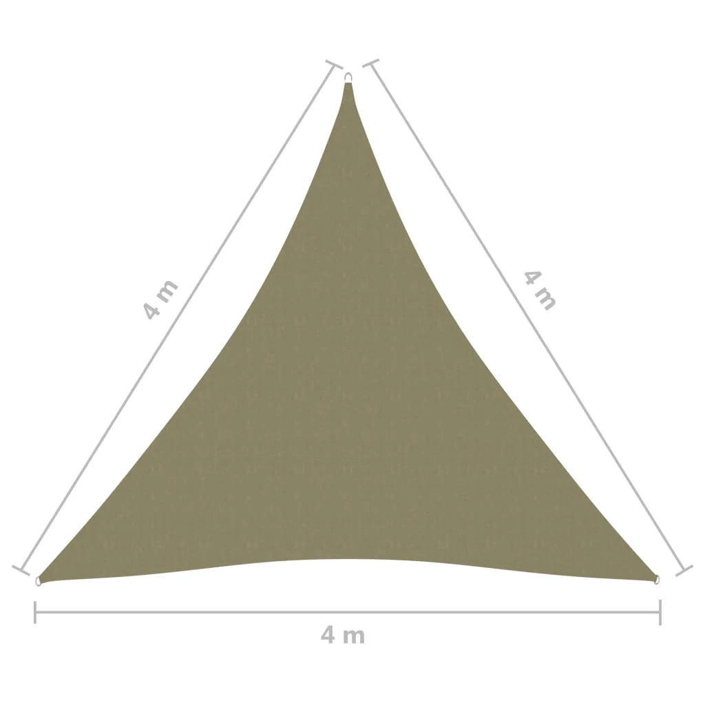 Vela ombreggiante triangolare in tessuto Oxford 4 x 4 x 4 m beige 02_0009863