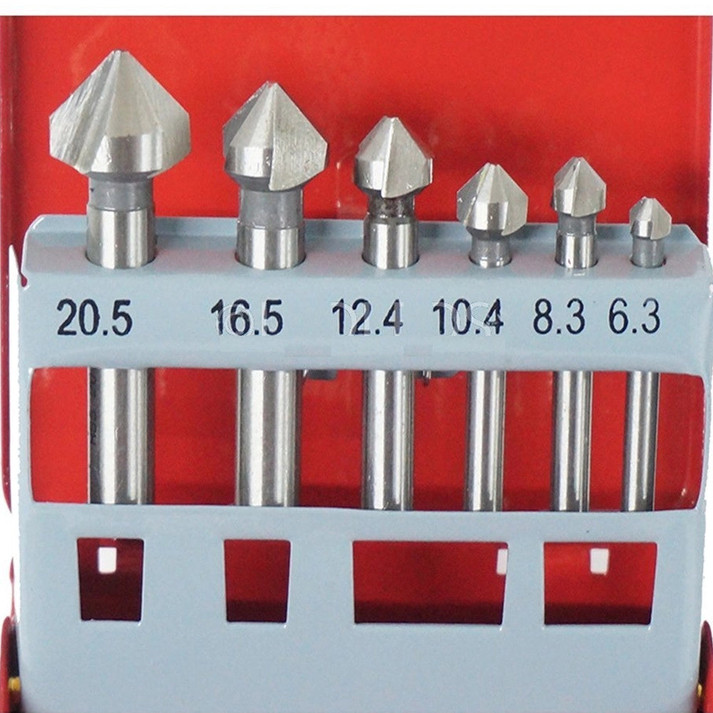 Trade Shop - Kit 6pz Frese Svasatori Per Tornio Trapano Colonna Svasare Svasatore Svasato -