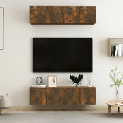 Mobili TV Parete 4 pz Rovere Fumo 60x30x30 cm Legno Multistrato 3120203