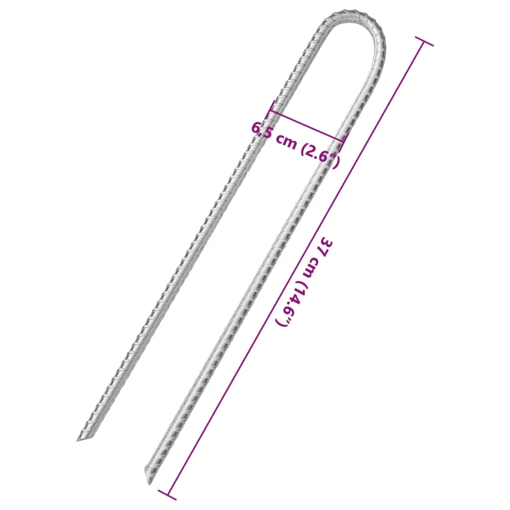 Picchetti Tenda 12 pz a Forma di U 37 cm ?10 mm Acciaio Zincato CFW8611216