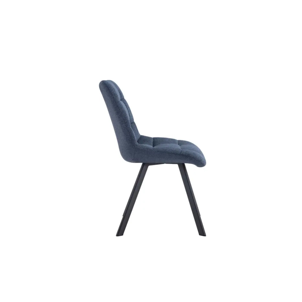Set di 2 sedie VELMA - Tessuto blu oceano - Piedi in metallo - Design moderno - Eleganza rinfrescante