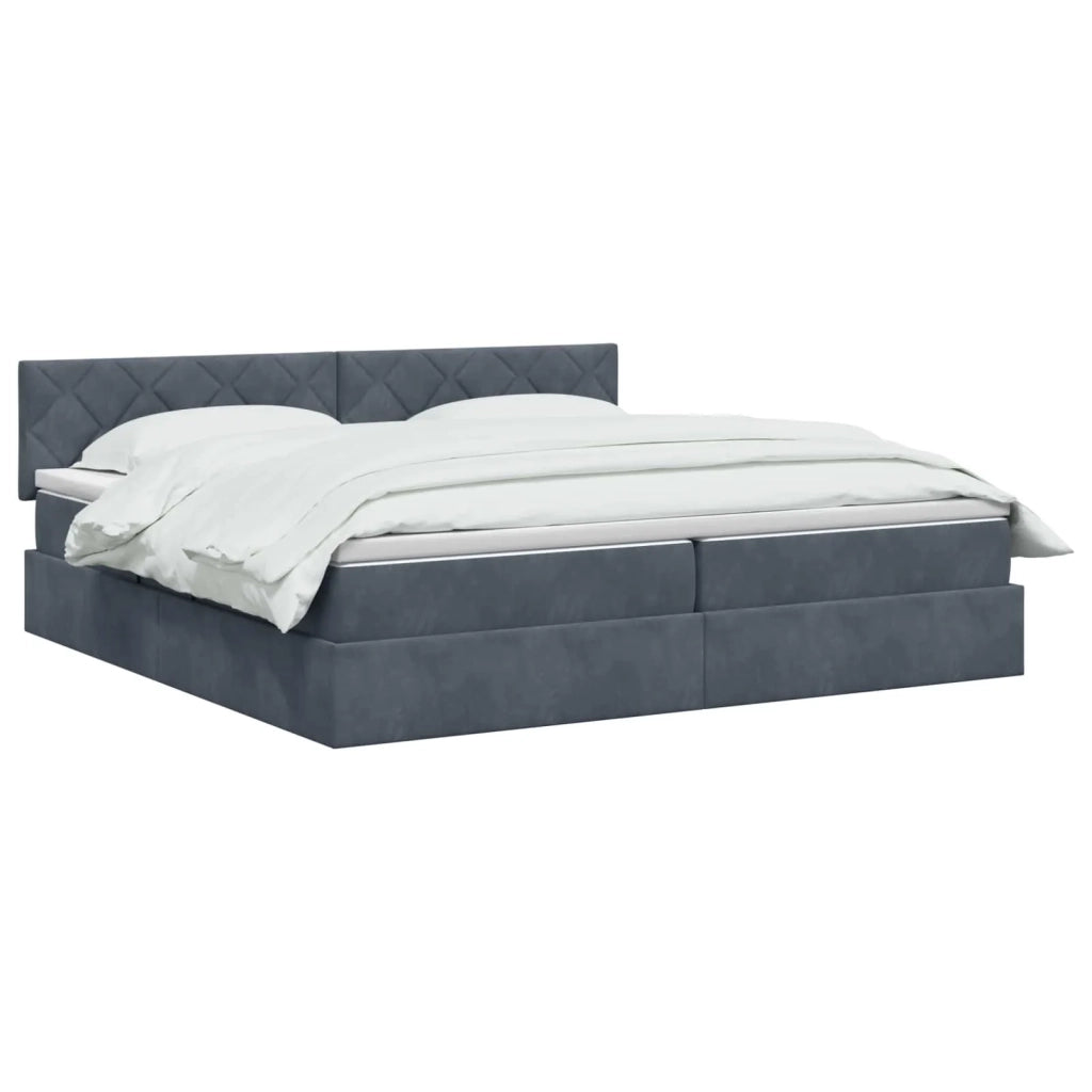 Letto con contenitore LED e materasso Grigio Scuro 200 x 200 cm 3459331