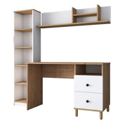 Venetico, Scrivania 9 Ripiani, 120x50x162h cm Marrone Rovere Nodi