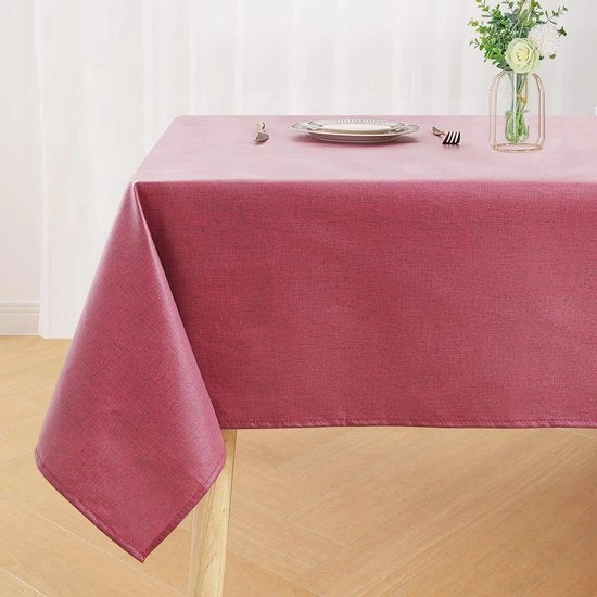 Tavolo con tovaglia lavabile, finitura in lino, impermeabile e protezione contro le macchie - 140 x 240 cm