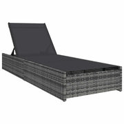Lettino da Lettino sole | Sdraio da giardino | Lettino da sole Grigio 200.5 x 70 x 75 cm polyrattan