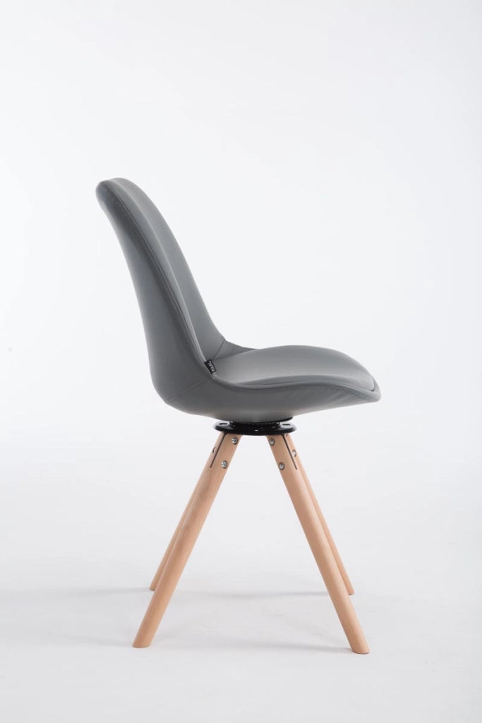 Sedia Calais in similpelle girevole natura,grigio