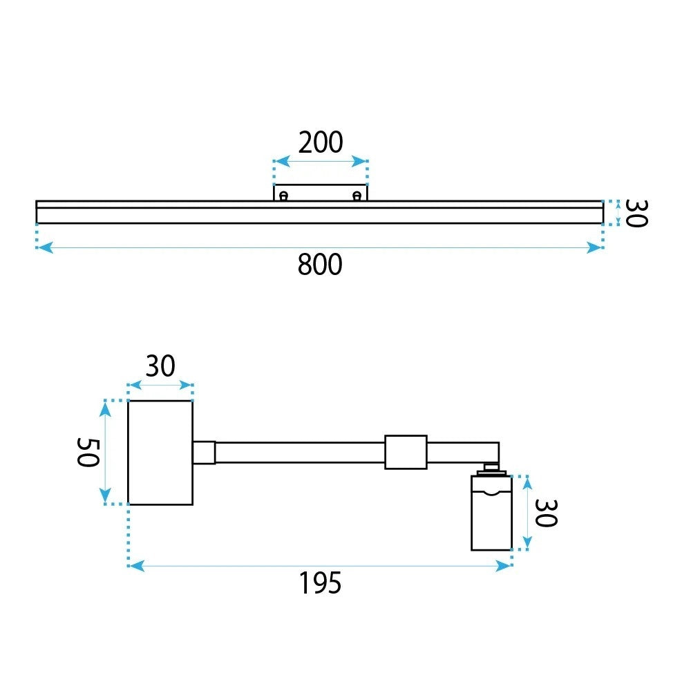 Applique Da Bagno Led APP1880-1W 80cm Black