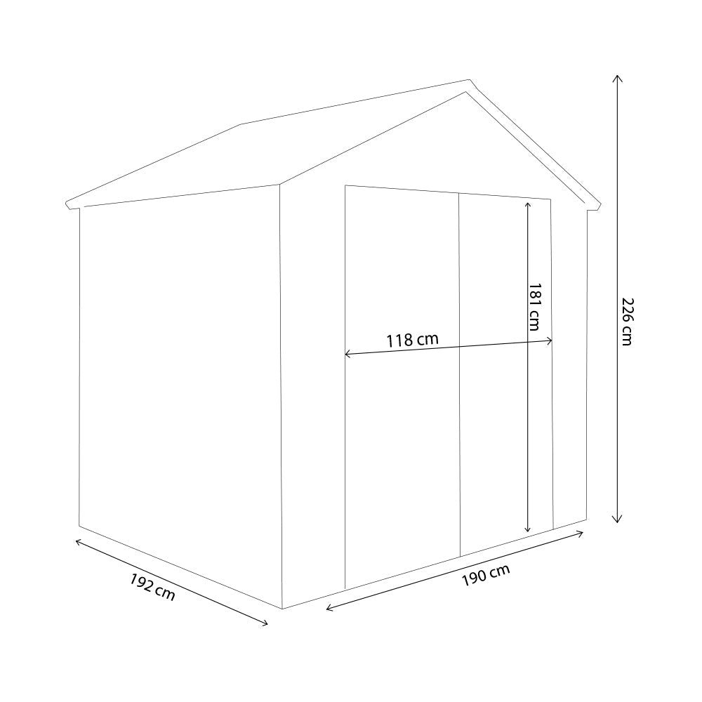 Casetta Porta Attrezzi da Giardino in Plastica cm 190x192x226 - FOX