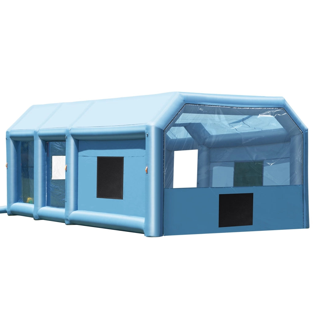 Cabina di Verniciatura Gonfiabile 8,5 x 4,8 x 3,3 m con Ventilatori 950W+750W Sistema di Filtro Tenda Portatile per Auto e Moto